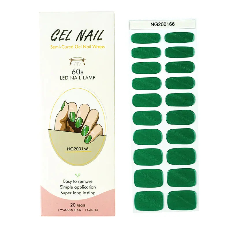 Offers A Range Of Wholesale Gel Nail Wraps Custom Light Green Cat Eye Manicure - Huizi HUIZI