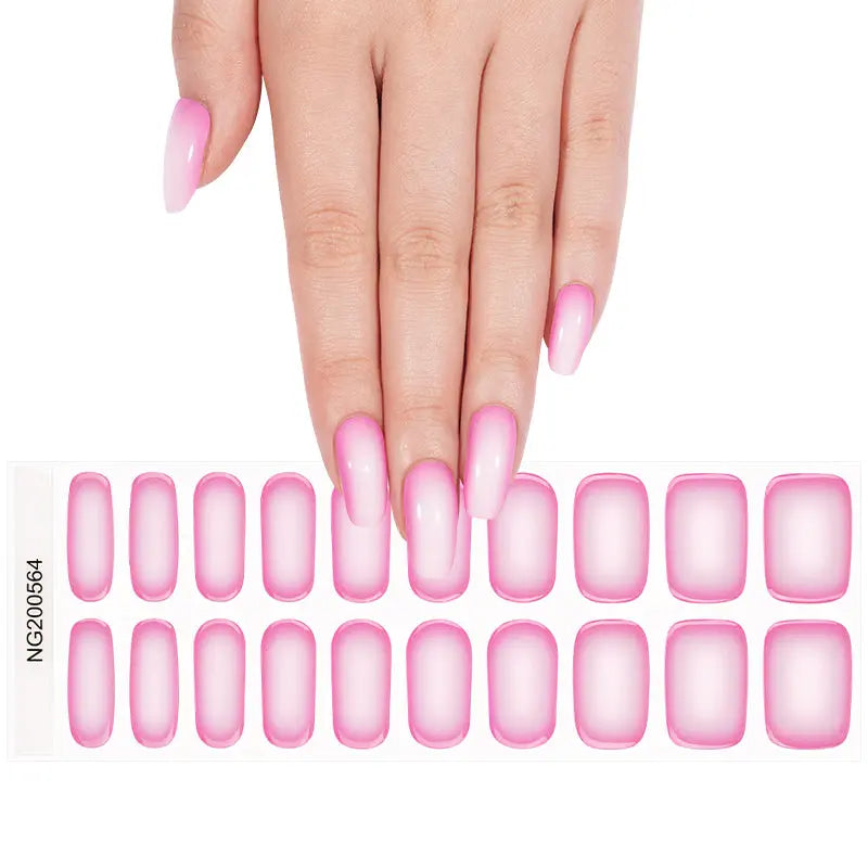 Pink Aura Gel Nail Strips Wholesale – High-Quality, Fashion-Forward Nail Wraps for Resale HUIZI