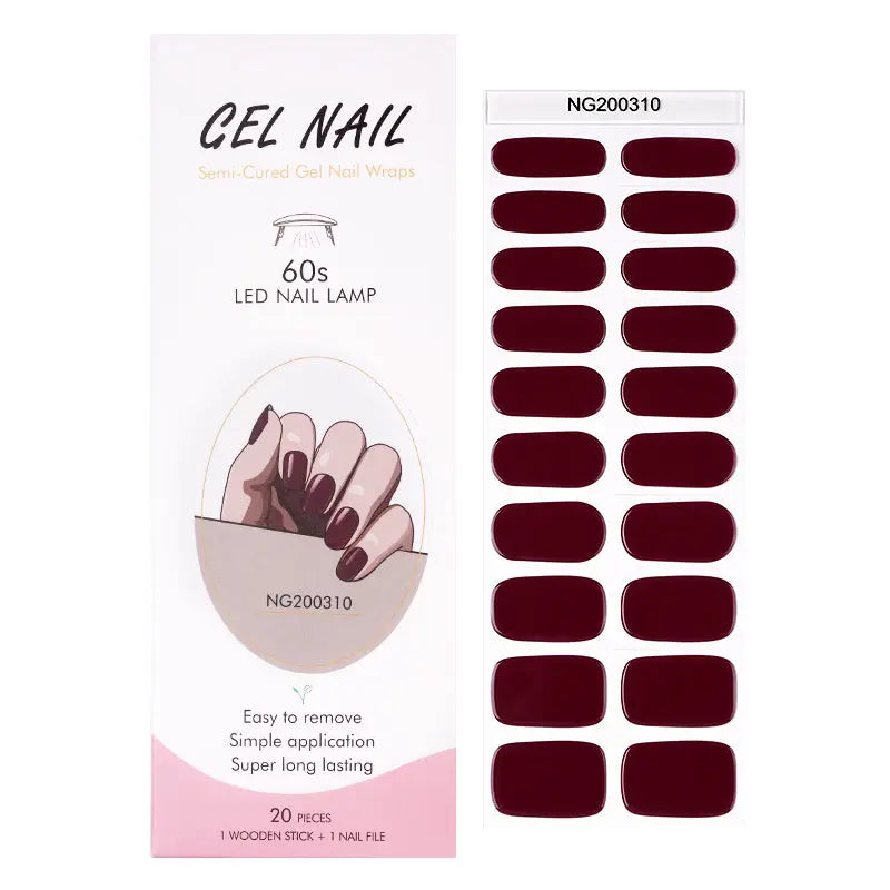 Premium Deep Red Gel Nail Stickers | Bulk Oem Supply - Huizi HUIZI