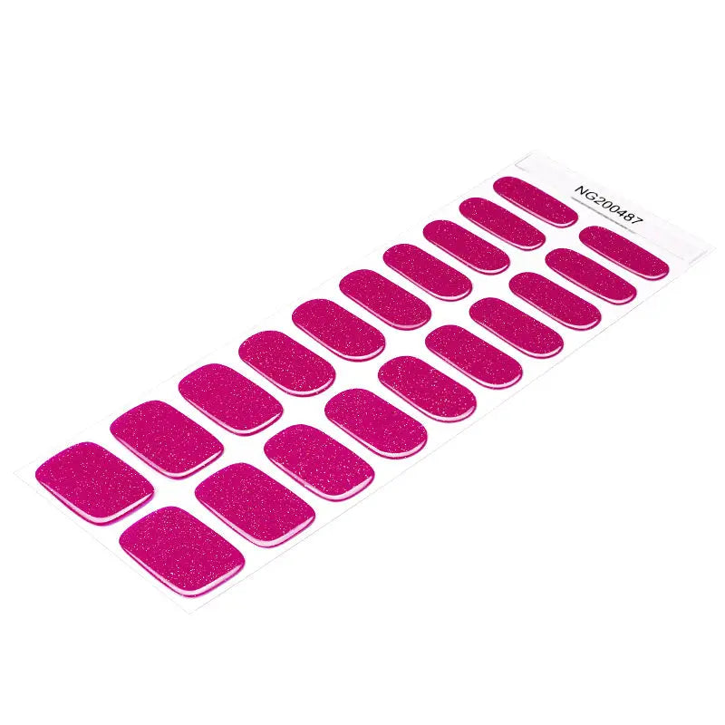 Semi Cured Gel Nail Strip Supplier Custom Barbie Pink Nail Sticker HUIZI