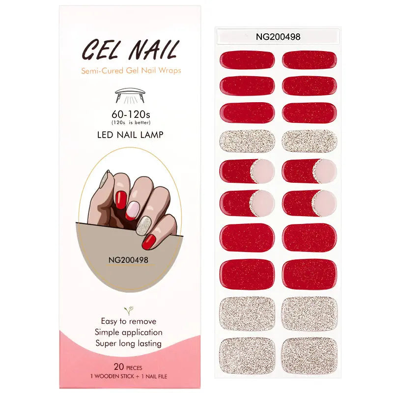 Semi Cured Gel Nail Strip Supplier Custom Chinese New Year Nail Sticker HUIZI