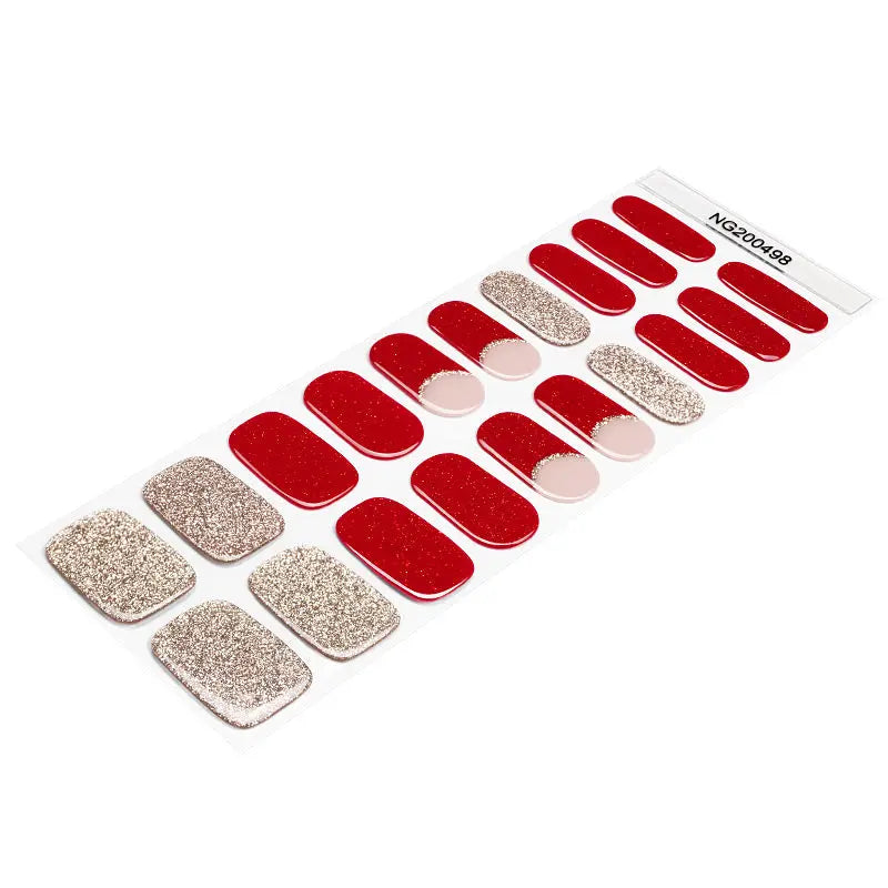 Semi Cured Gel Nail Strip Supplier Custom Chinese New Year Nail Sticker HUIZI