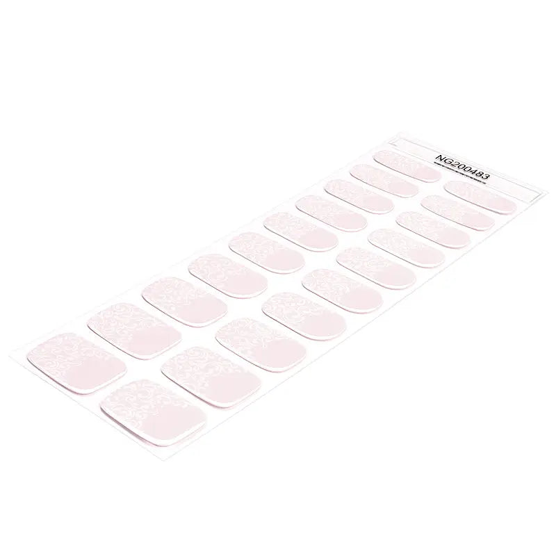 Semi Cured Gel Nail Strip Supplier Custom French Nail Sticker HUIZI