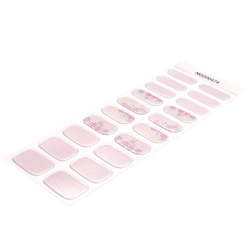 Semi Cured Gel Nail Strip Supplier Custom Glitter Nail Sticker HUIZI