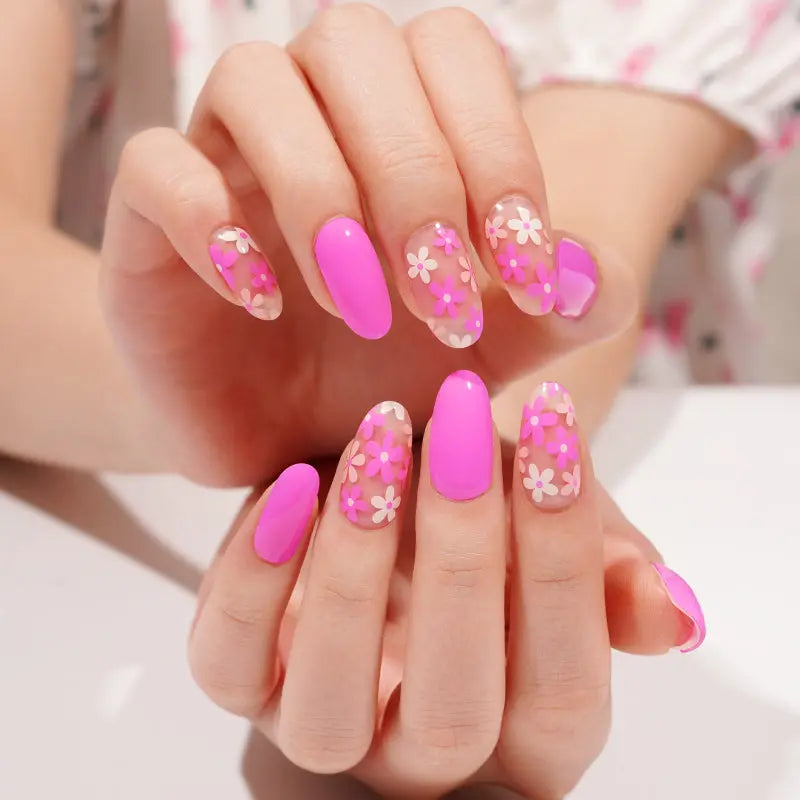 Semi Cured Gel Nail Strip Supplier Custom Purple Flower Nail Sticker HUIZI