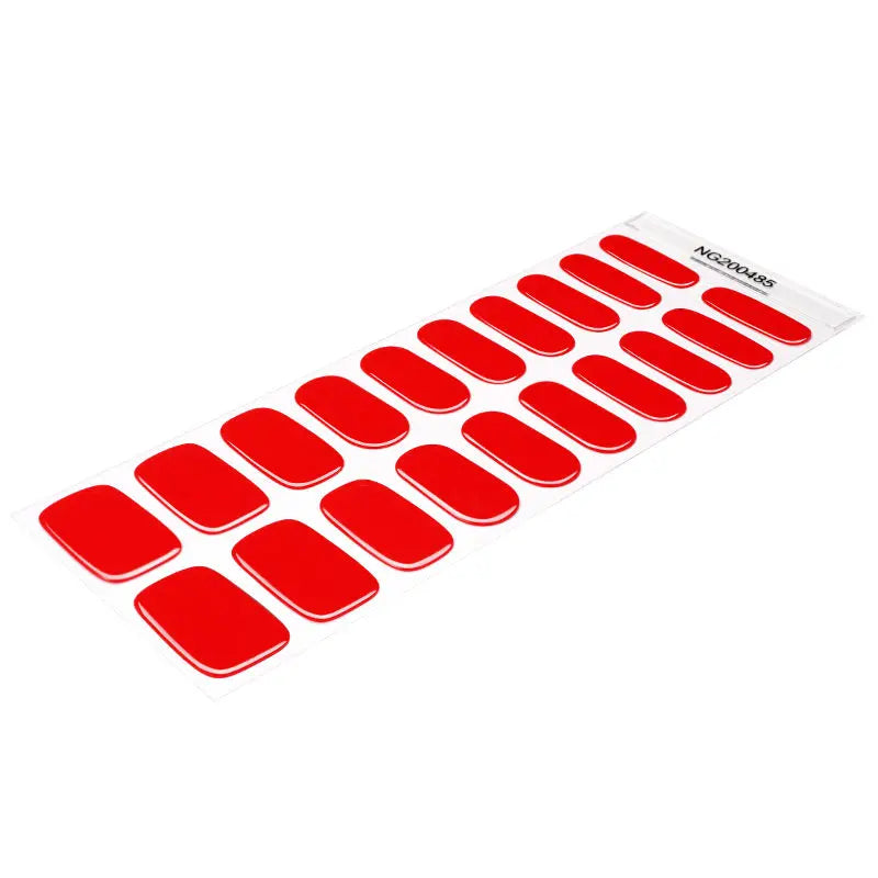 Semi Cured Gel Nail Strip Supplier Custom Red Valentine's Day Nail Art Sticker HUIZI