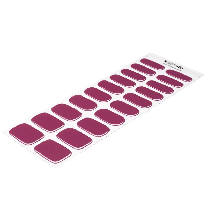 Semi Cured Gel Nail Strip Supplier Custom Rose Red Valentine's Day Nail Art Sticker HUIZI