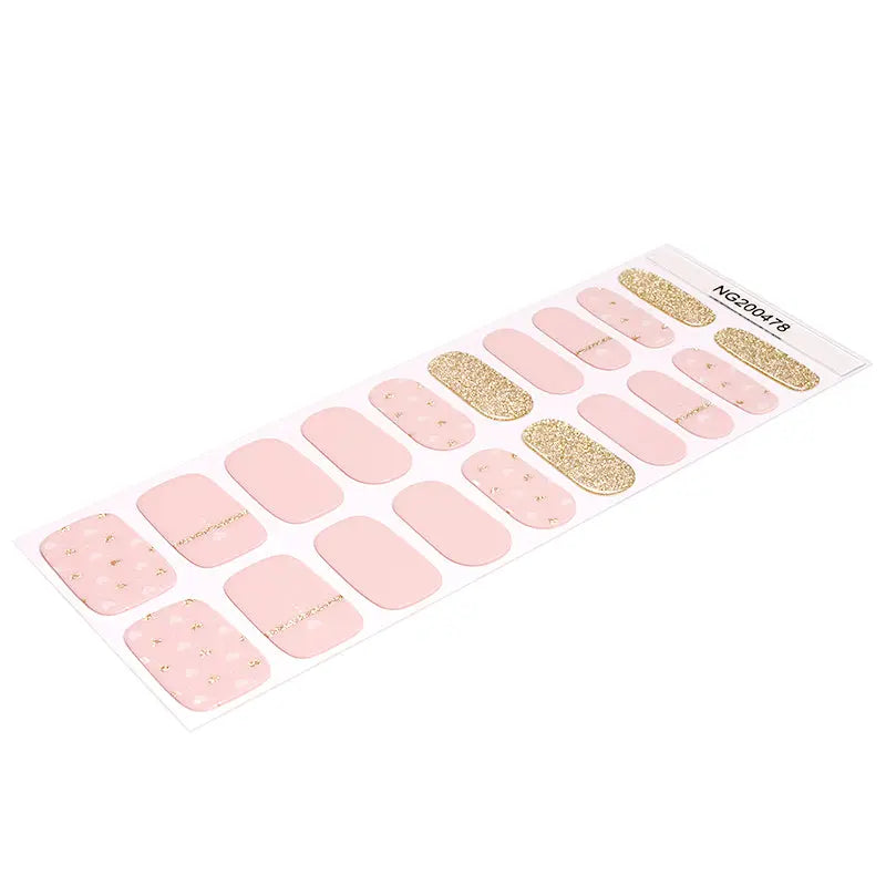 Semi Cured Gel Nail Strip Supplier Custom Valentine's Day Manicure HUIZI