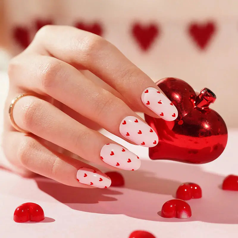 Semi Cured Gel Nail Strip Supplier Custom Valentine's Day Nail Sticker HUIZI