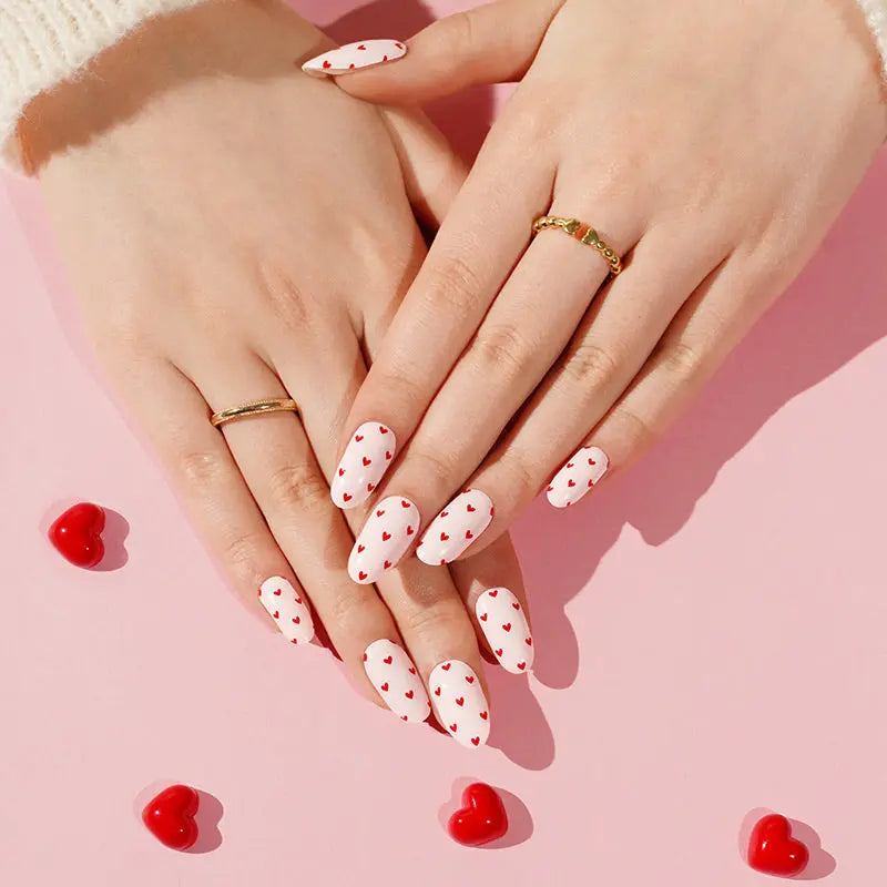 Semi Cured Gel Nail Strip Supplier Custom Valentine's Day Nail Sticker HUIZI