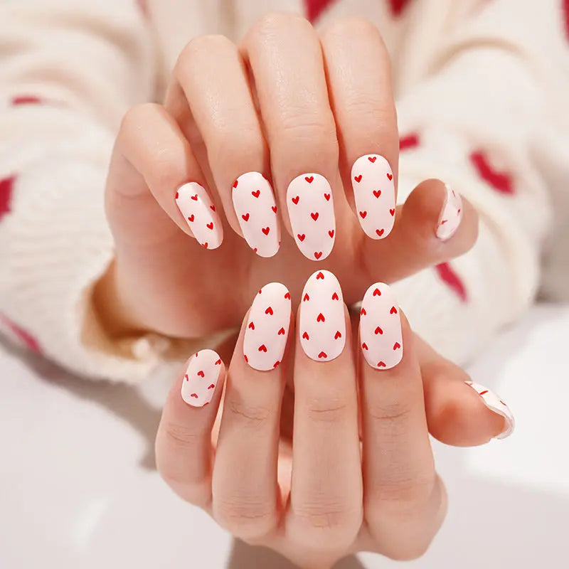 Semi Cured Gel Nail Strip Supplier Custom Valentine's Day Nail Sticker HUIZI