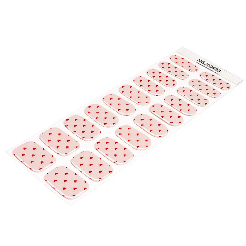 Semi Cured Gel Nail Strip Supplier Custom Valentine's Day Nail Sticker HUIZI