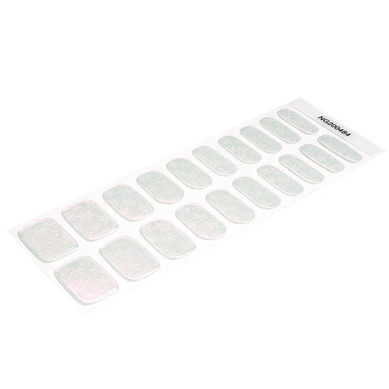 Semi Cured Gel Nail Strip Supplier Custom Winter Snow Nail Stickers HUIZI