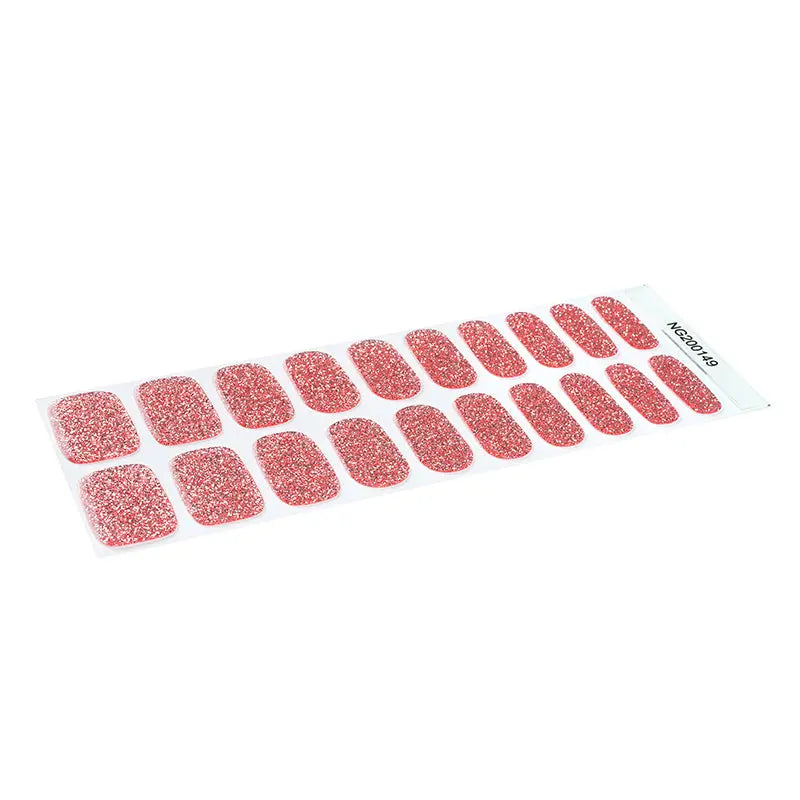 Semi-Cured Gel Nails Featuring Custom Nail Wraps Bulk Order Pink Glitter Nails - Huizi HUIZI