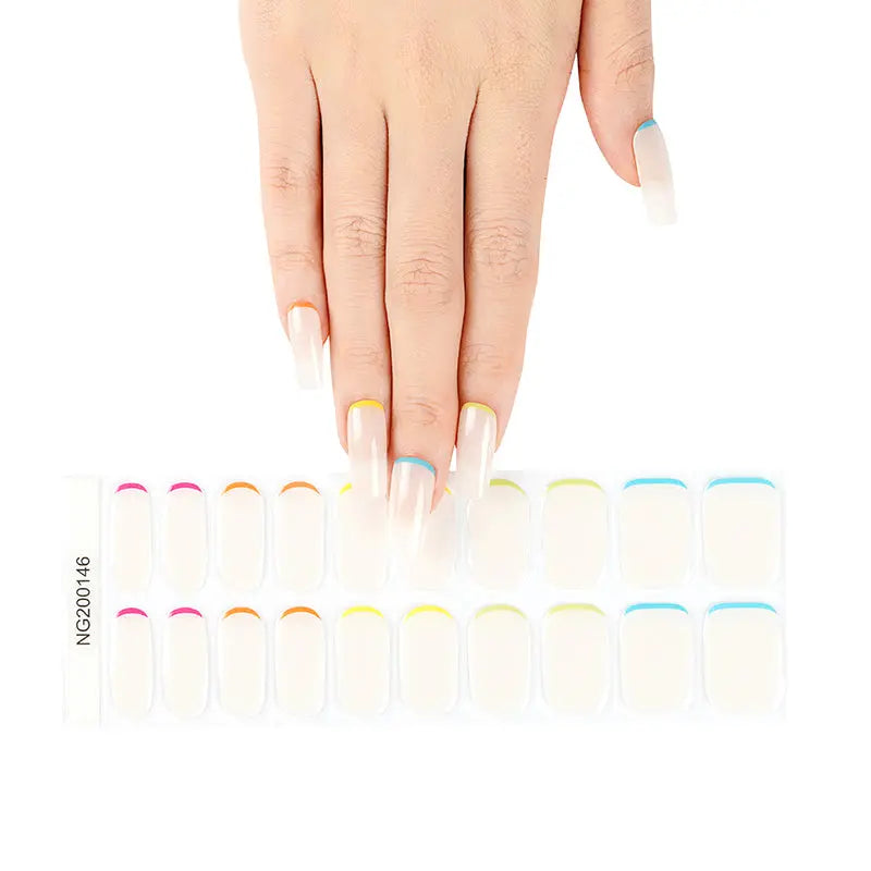 Semi-Cured Gel Nails With Custom-Designed Wraps Wholesale Colorful Cuticles - Huizi HUIZI