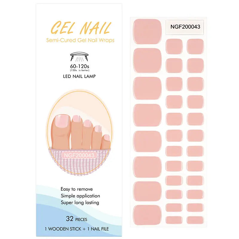 Solid Color Toe Gel Nail Strips Wholesale HUIZI