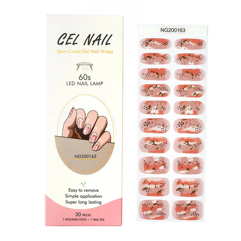 Stock Up on Wholesale Gel Nail Wraps Custom Subtle Sparkle Nails - HUIZI HUIZI
