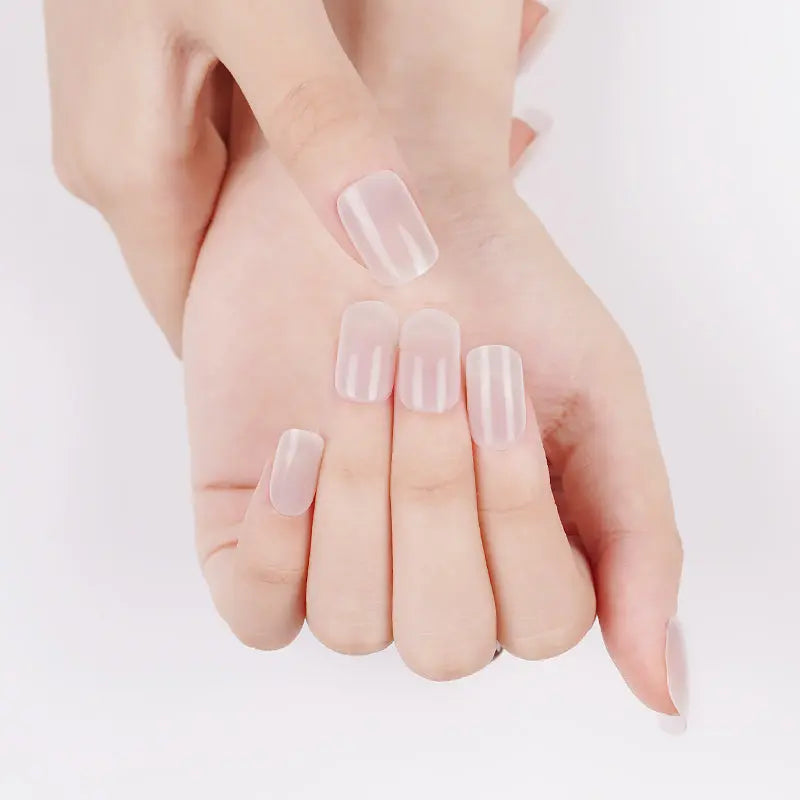 Transparent Pink Gel Nail Strips Wholesale Hazy Pink Nail Art - Huizi HUIZI