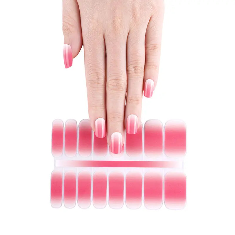 Wholeale Pink Ombre Gel Nail Wraps Custom Nail Designs HUIZI