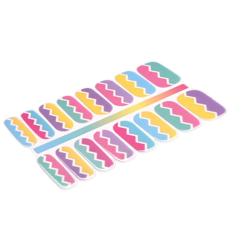 Wholesale 16 Strips Gel Nail Stickers Set for UV Lamp Custom Zig Zag Nail Designs HUIZI