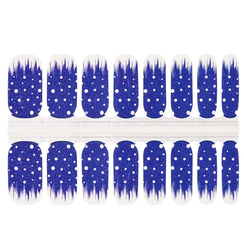 Wholesale 16 Strips Glitter Print Nail Stickers Christmas Nail Wraps HUIZI