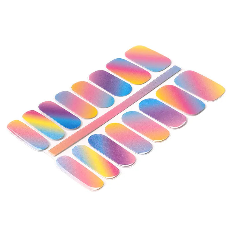 Wholesale 20 Strips Gel Nail Stickers Custom Rainbow Crush Nail designs HUIZI