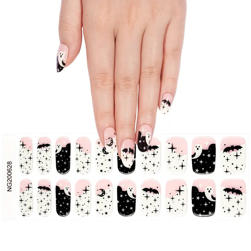 Wholesale 2025 Huizi Halloween Glow in the Dark Gel Nail Wraps HUIZI