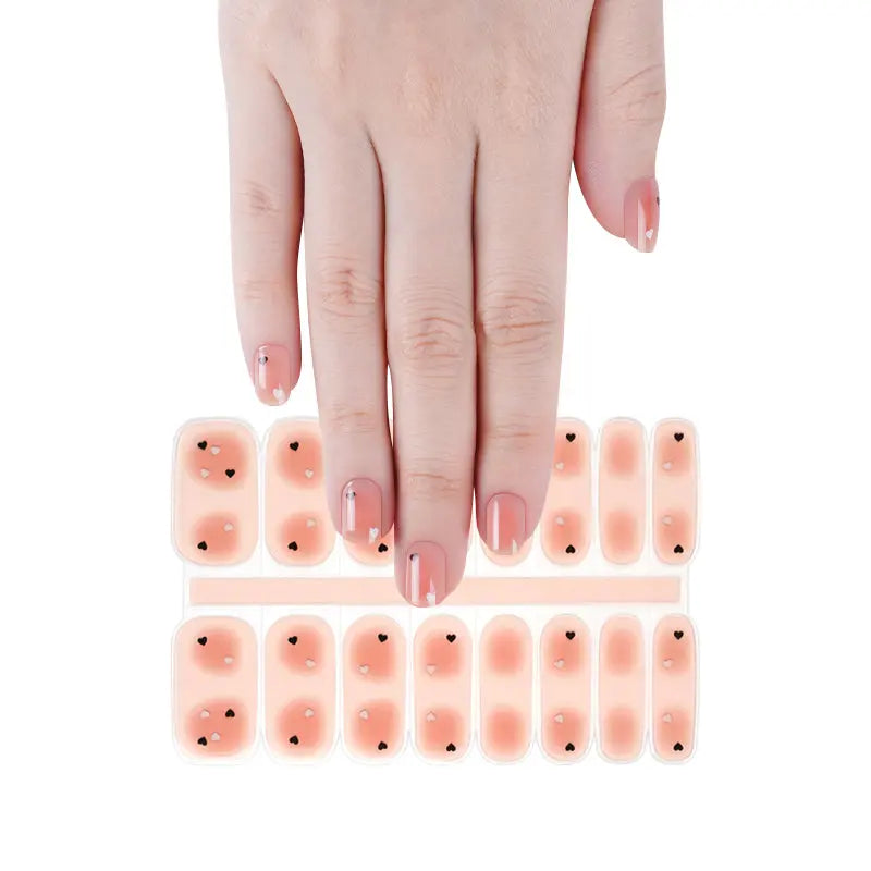 Wholesale Adhesive Gel Nail Stickers Heart Nail Design - Huizi HUIZI