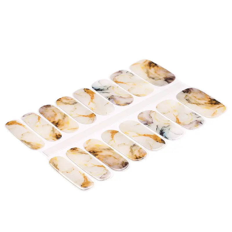 Wholesale Amber Marble Gel Nail Strips Custom Nail Designs HUIZI