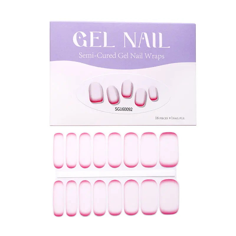 Wholesale Anti-french Nail Strips Custom Semi-cured Gel Nail Strip Designs HUIZI
