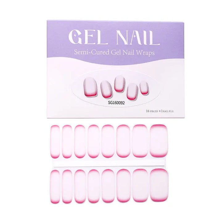 Wholesale Anti-french Nail Strips Custom Semi-cured Gel Nail Strip Des