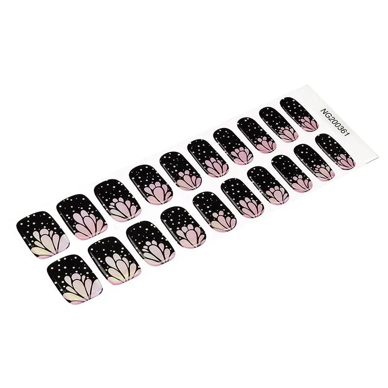 Wholesale Aurora Nail Gel Strips Custom Nail Designs HUIZI