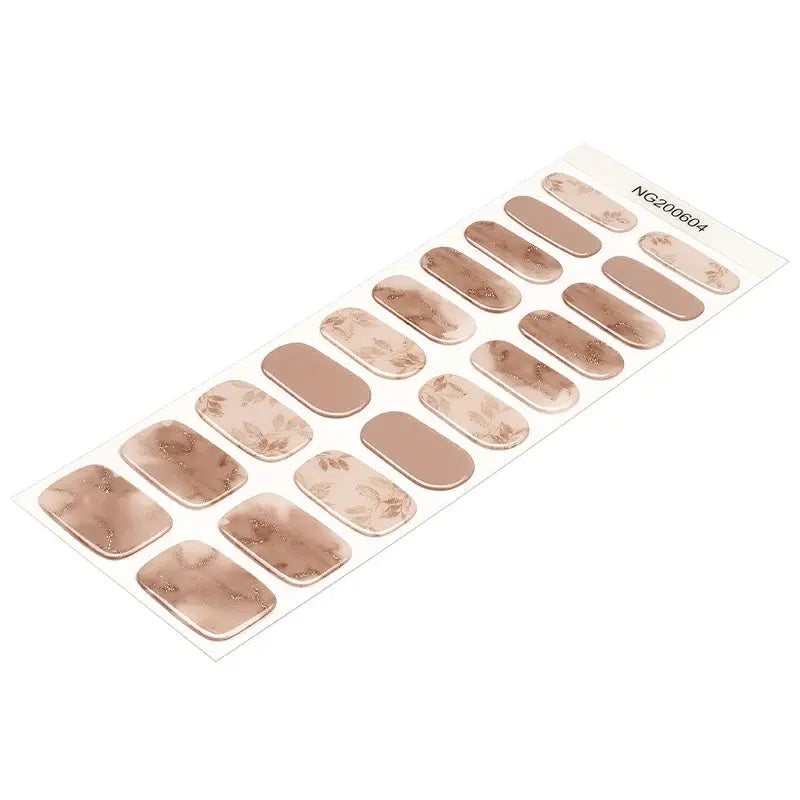Wholesale Autumn Gel Nail Strips Trendy Leaf & Marble Designs Custom Gel Wraps HUIZI