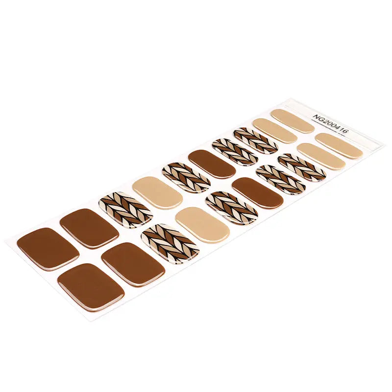 Wholesale Autumn Shades Gel Nail Strips Custom Wheat Nail Art Design HUIZI