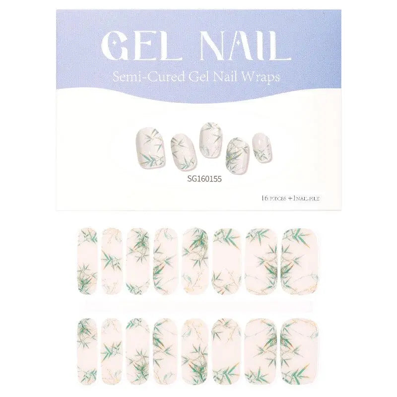 Wholesale Bamboo Gel Nail Wraps Custom Nail Art Designs HUIZI