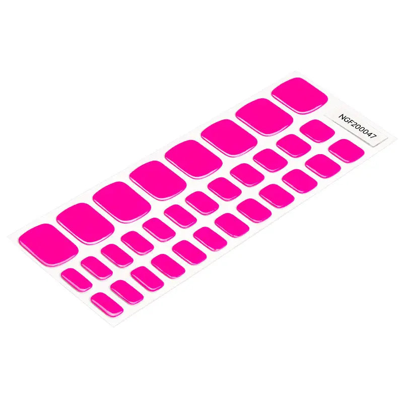 Wholesale Barbie Pink Gel Toe Nail Strips Custom Solid Gel Toe Nail Wraps HUIZI
