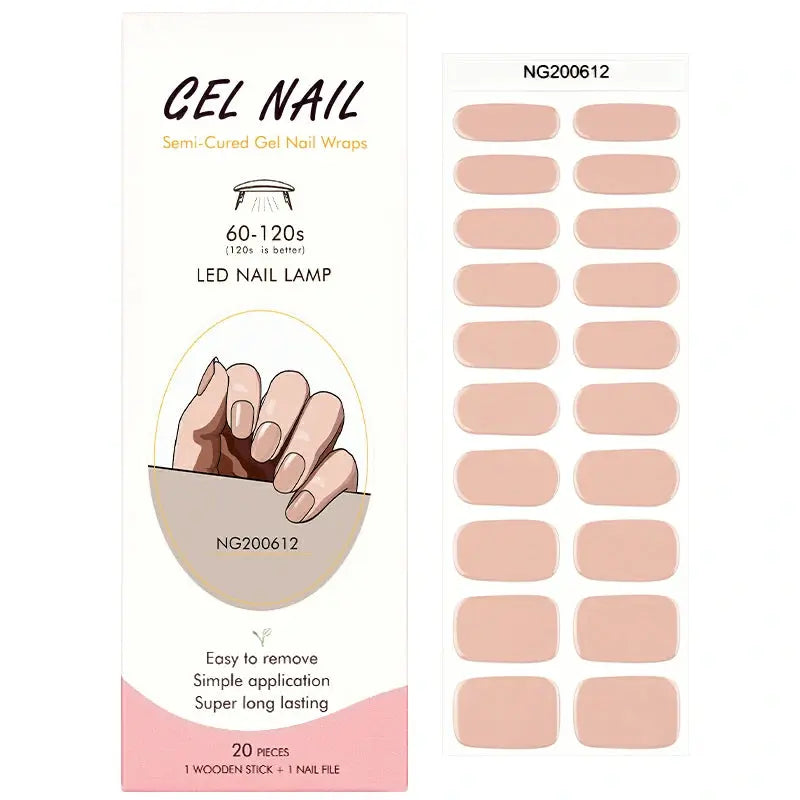 Wholesale Beige Brown Gel Nail Stickers Custom Solid Gel Nail Wrap Suppliers HUIZI