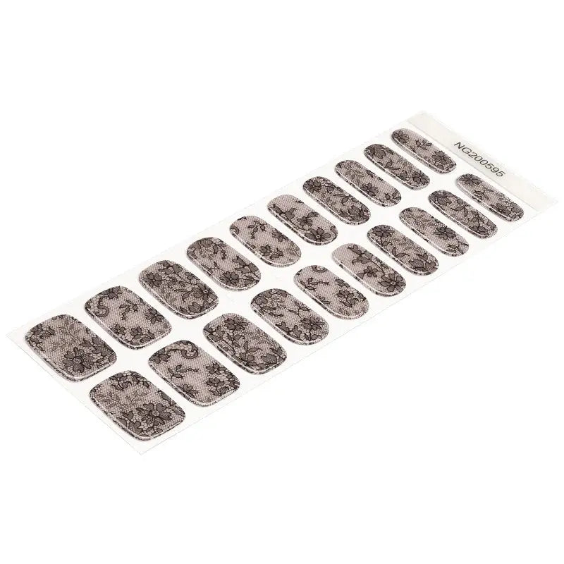 Wholesale Black Lace Gel Nail Stickers Custom Black Gel Nail Strips HUIZI