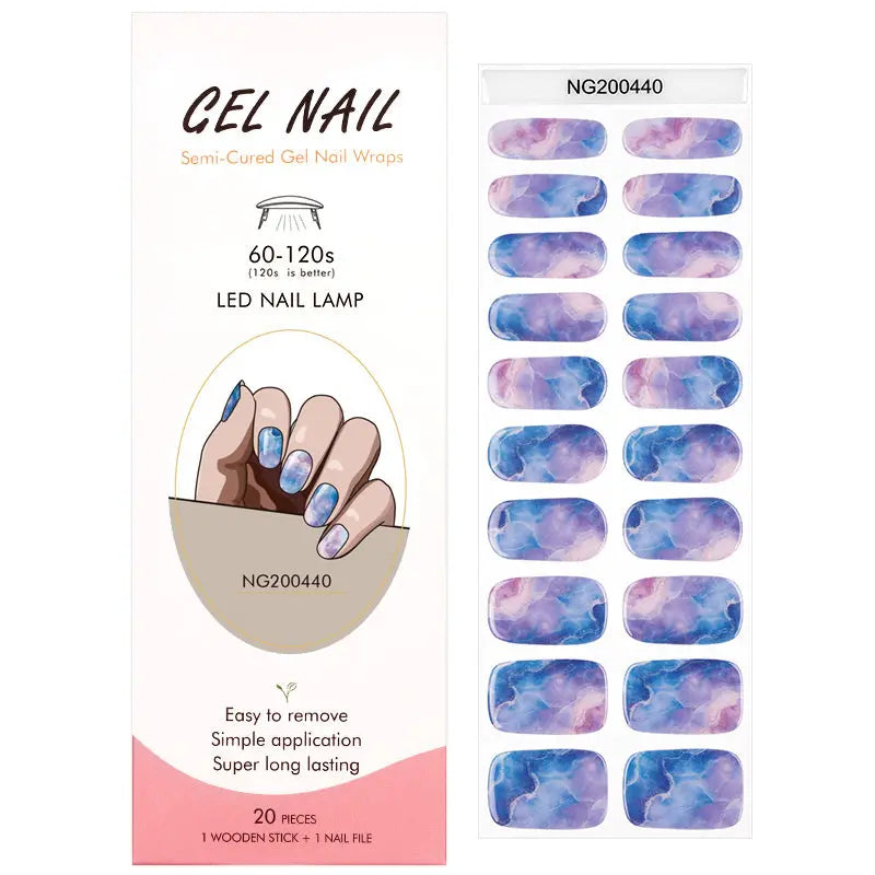 Wholesale Blue Gel Nail Strips Custom Gel Nails HUIZI