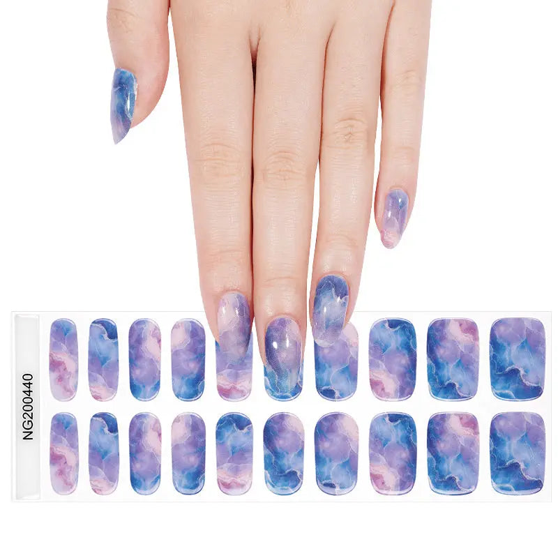 Wholesale Blue Gel Nail Strips Custom Gel Nails HUIZI