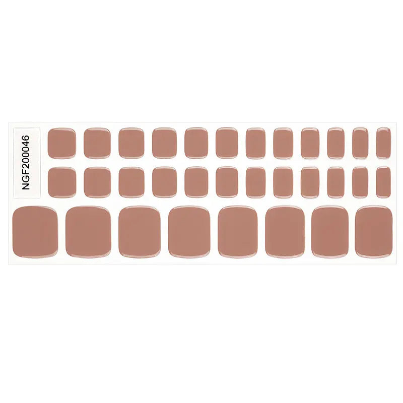 Wholesale Brown Gel Toe Nail Strips Custom Solid Gel Toe Nail Wraps HUIZI