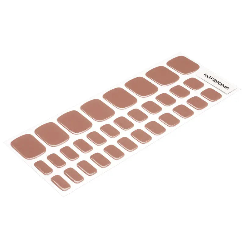 Wholesale Brown Gel Toe Nail Strips Custom Solid Gel Toe Nail Wraps HUIZI