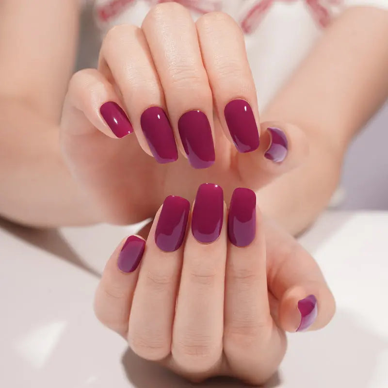 Wholesale Burgundy Gel Nail Strips – OEM & Private Label Customization Available HUIZI