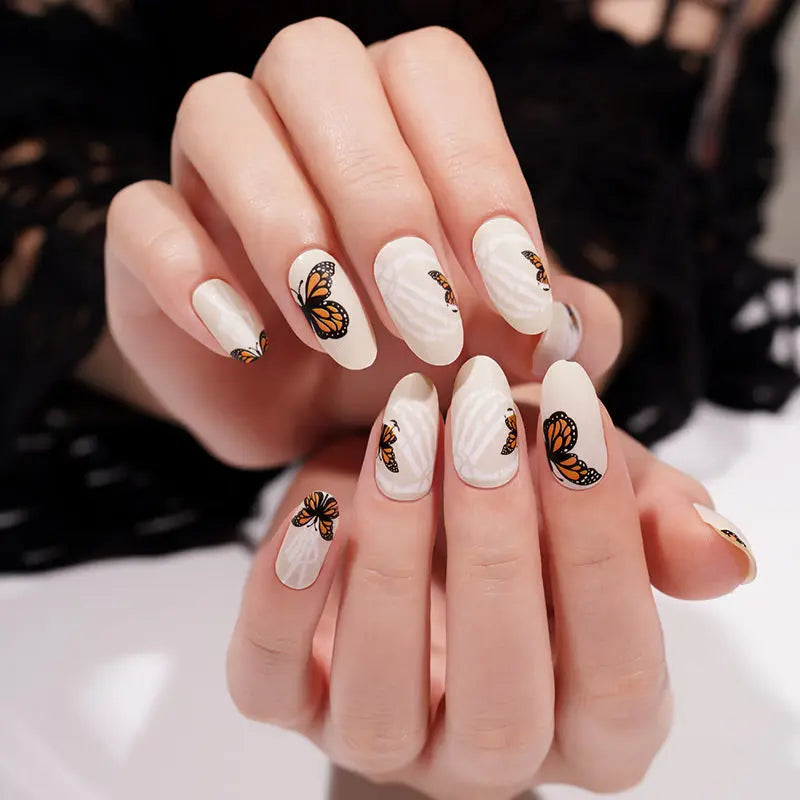 Wholesale Butterfly Skull Nail Stickers Custom Nail Polish Wraps HUIZI