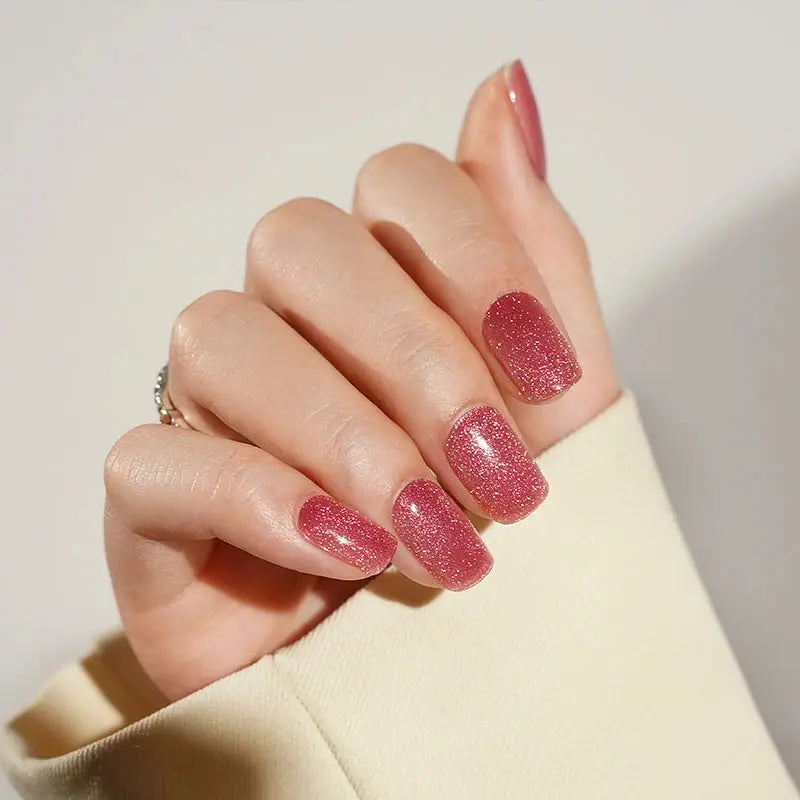 Wholesale Cat-eye Gel Nail Stickers Custom Glitter Gel Nail Strips HUIZI