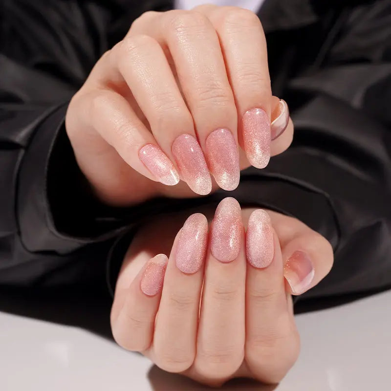 Wholesale Cat-eye Glitter Gel Nail Stickers Customizable Nail Wraps for Brands HUIZI