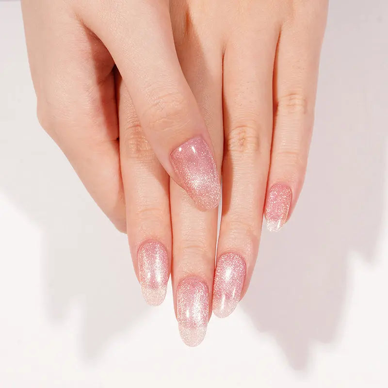 Wholesale Cat-eye Glitter Gel Nail Stickers Customizable Nail Wraps for Brands HUIZI