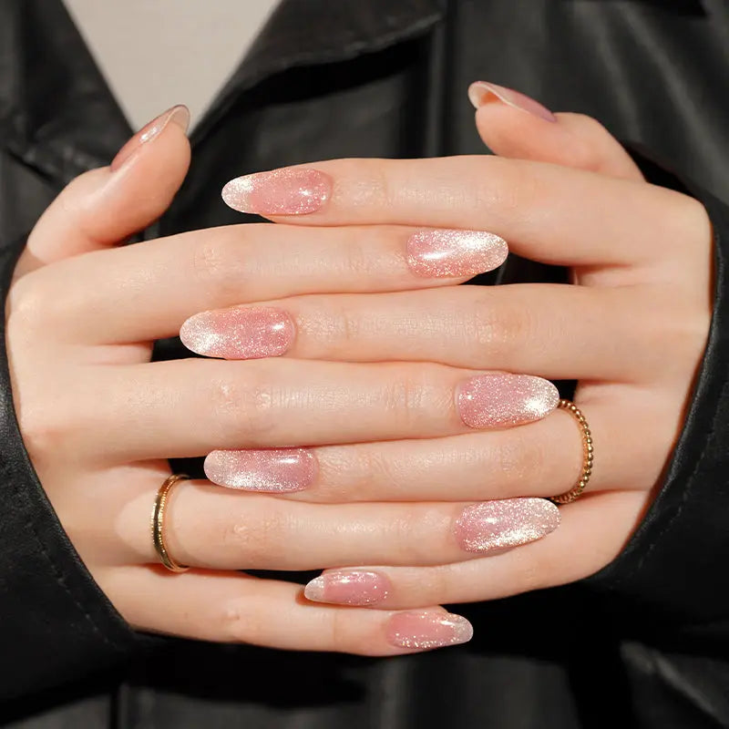 Wholesale Cat-eye Glitter Gel Nail Stickers Customizable Nail Wraps for Brands HUIZI