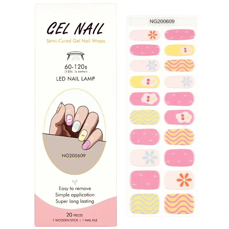 Wholesale Cherry Gel Nail Stickers Custom Nail Wrap Suppliers HUIZI