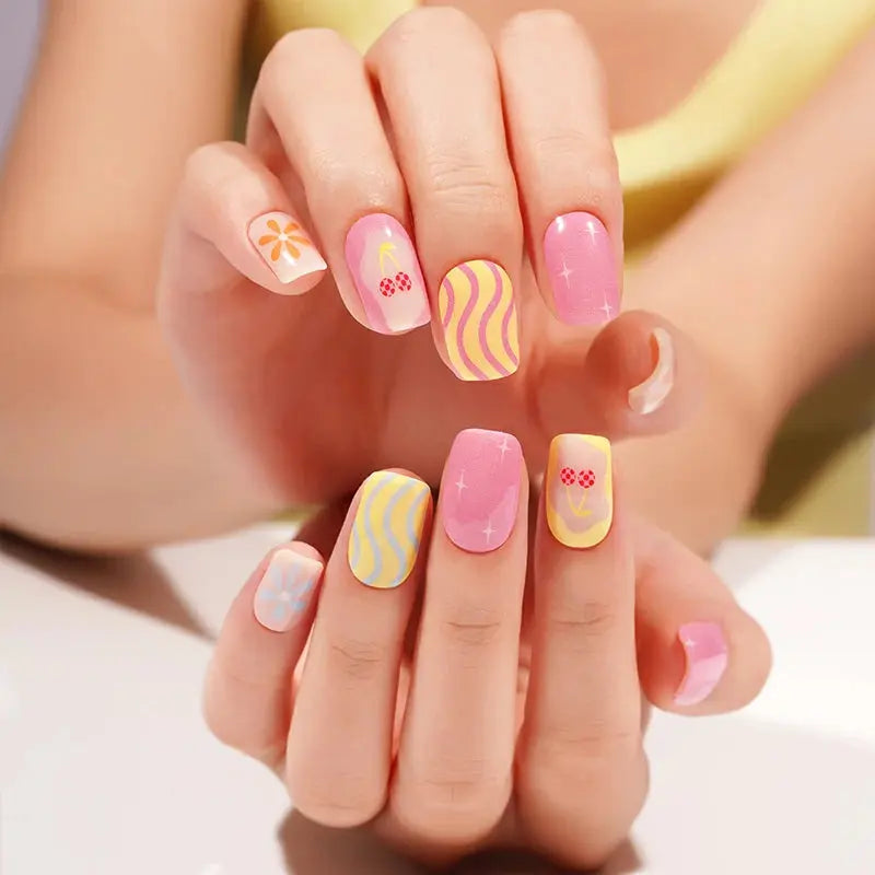 Wholesale Cherry Gel Nail Stickers Custom Nail Wrap Suppliers HUIZI
